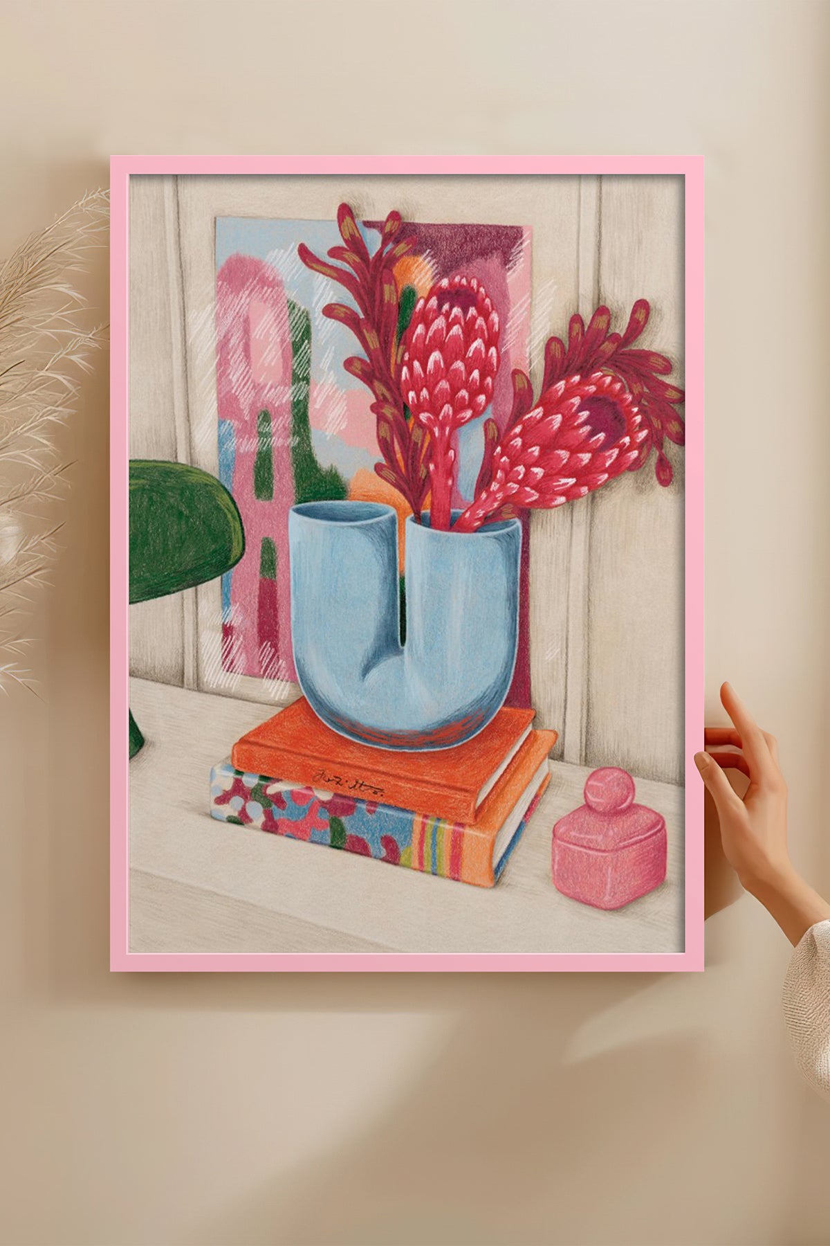 HOMEPACK Ahşap Çerçeveli Tablo Çerçeveli Poster Sanatsal Modern Duvar Dekoru BEK-8257