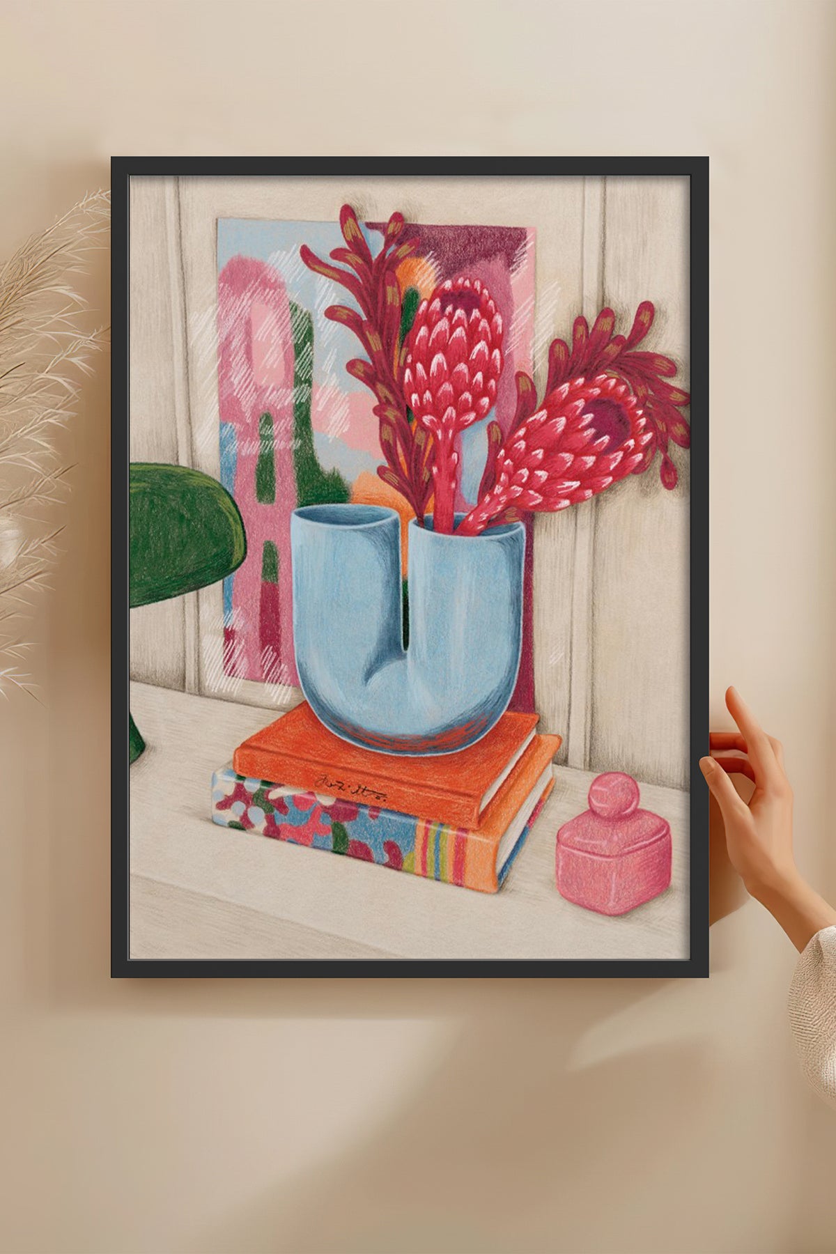 HOMEPACK Ahşap Çerçeveli Tablo Çerçeveli Poster Sanatsal Modern Duvar Dekoru BEK-8257