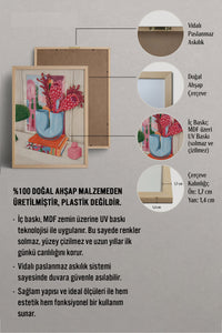 HOMEPACK Ahşap Çerçeveli Tablo Çerçeveli Poster Sanatsal Modern Duvar Dekoru BEK-8257