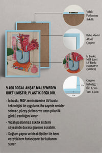 HOMEPACK Ahşap Çerçeveli Tablo Çerçeveli Poster Sanatsal Modern Duvar Dekoru BEK-8257