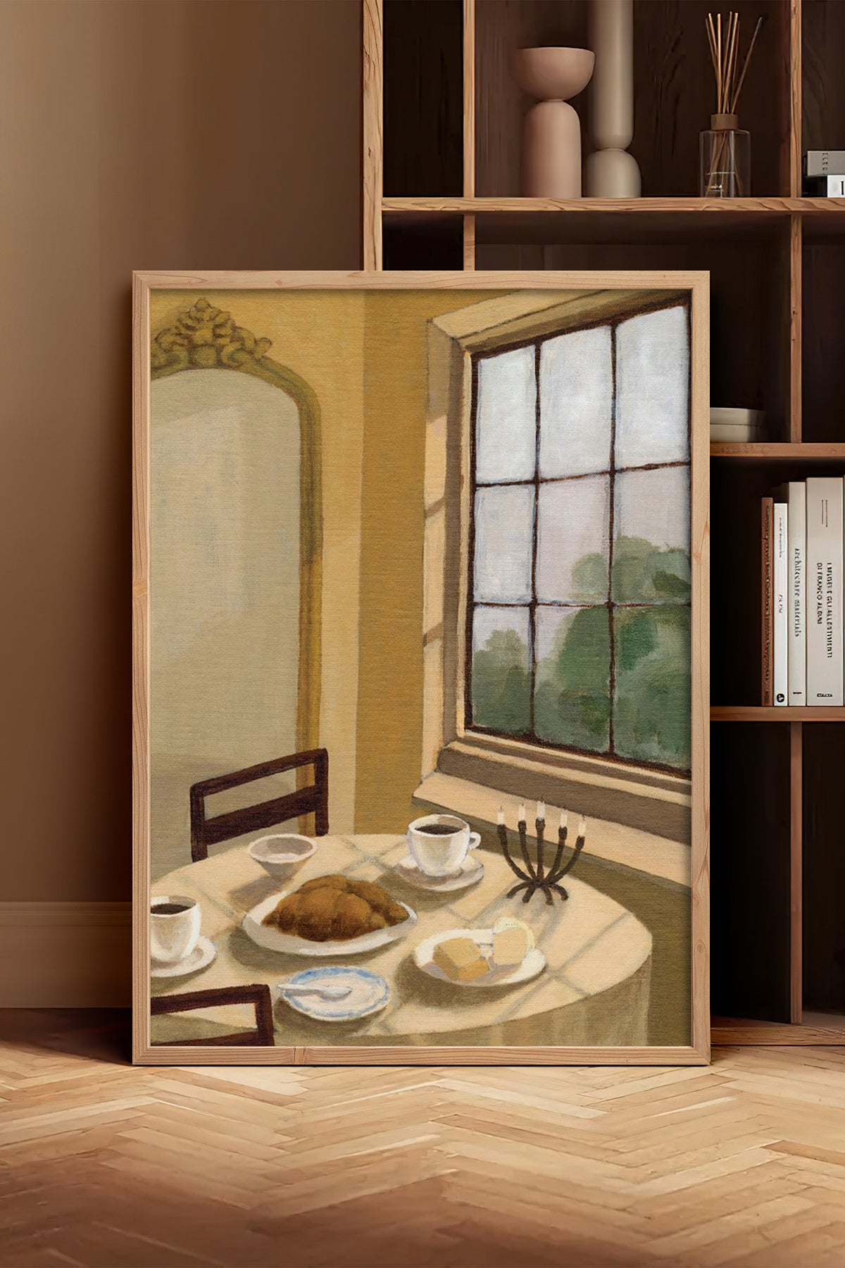HOMEPACK Ahşap Çerçeveli Tablo Çerçeveli Poster Sanatsal Modern Duvar Dekoru BEK-8258