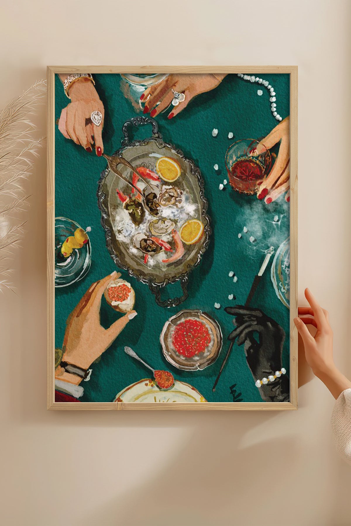 HOMEPACK Ahşap Çerçeveli Tablo Çerçeveli Poster Sanatsal Modern Duvar Dekoru BEK-8263