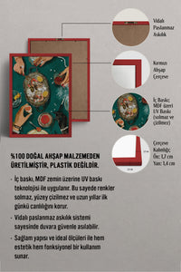 HOMEPACK Ahşap Çerçeveli Tablo Çerçeveli Poster Sanatsal Modern Duvar Dekoru BEK-8263