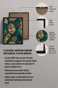 HOMEPACK Ahşap Çerçeveli Tablo Çerçeveli Poster Sanatsal Modern Duvar Dekoru BEK-8263