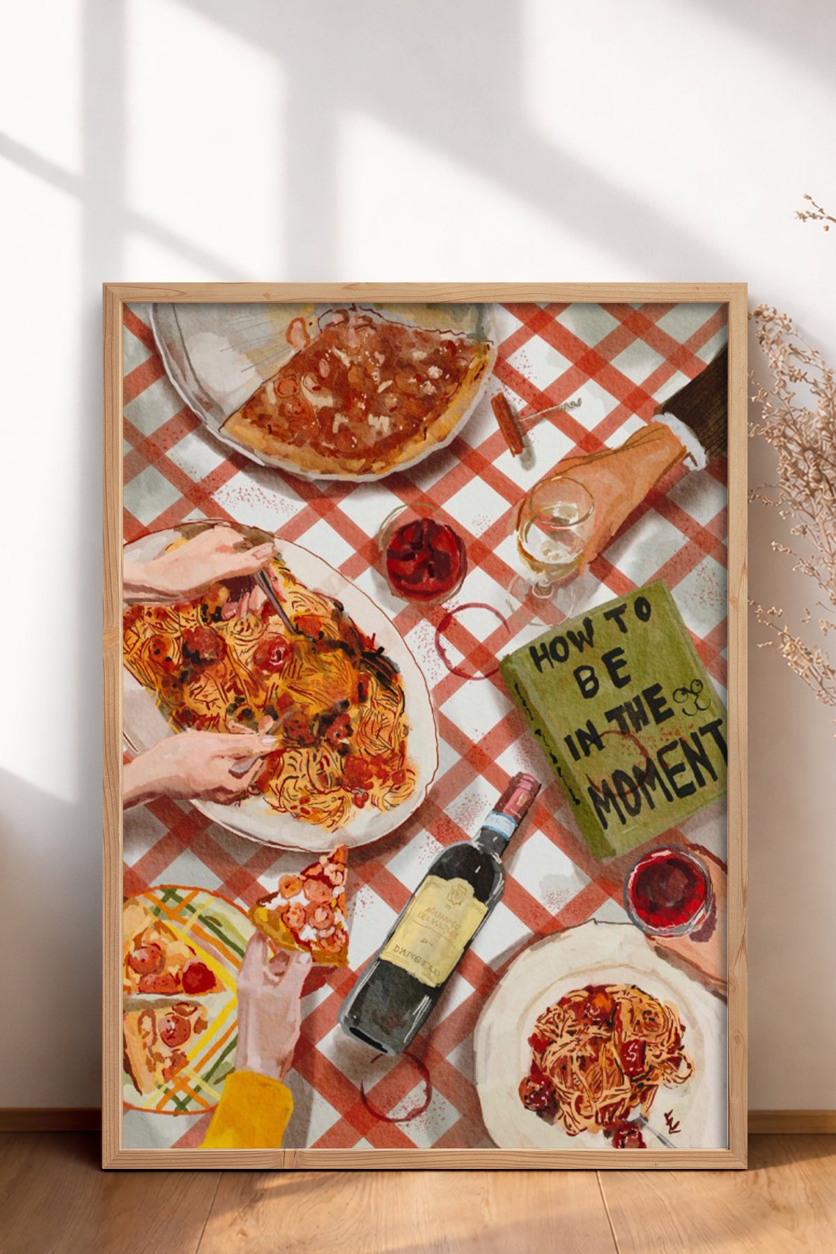 HOMEPACK Ahşap Çerçeveli Tablo Çerçeveli Poster Sanatsal Modern Duvar Dekoru BEK-8264