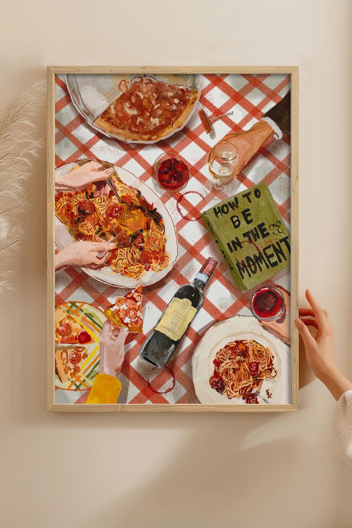 HOMEPACK Ahşap Çerçeveli Tablo Çerçeveli Poster Sanatsal Modern Duvar Dekoru BEK-8264