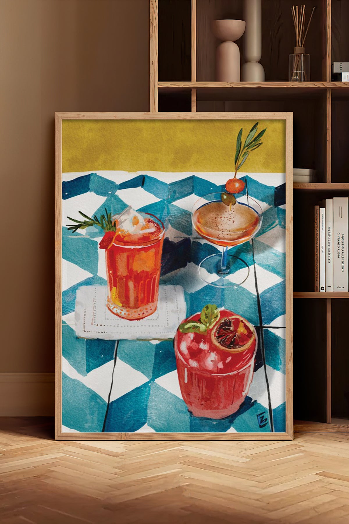 HOMEPACK Ahşap Çerçeveli Tablo Çerçeveli Poster Sanatsal Modern Duvar Dekoru BEK-8265