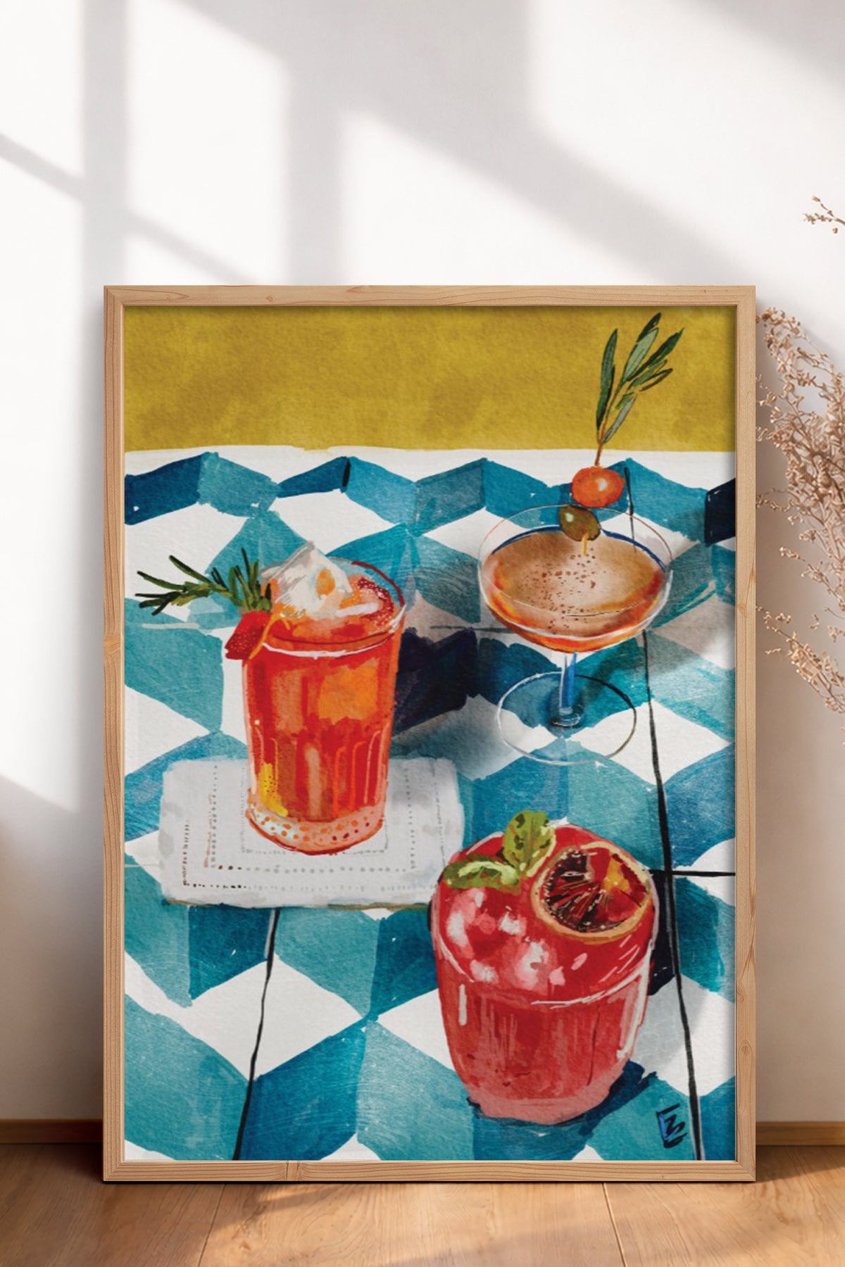 HOMEPACK Ahşap Çerçeveli Tablo Çerçeveli Poster Sanatsal Modern Duvar Dekoru BEK-8265