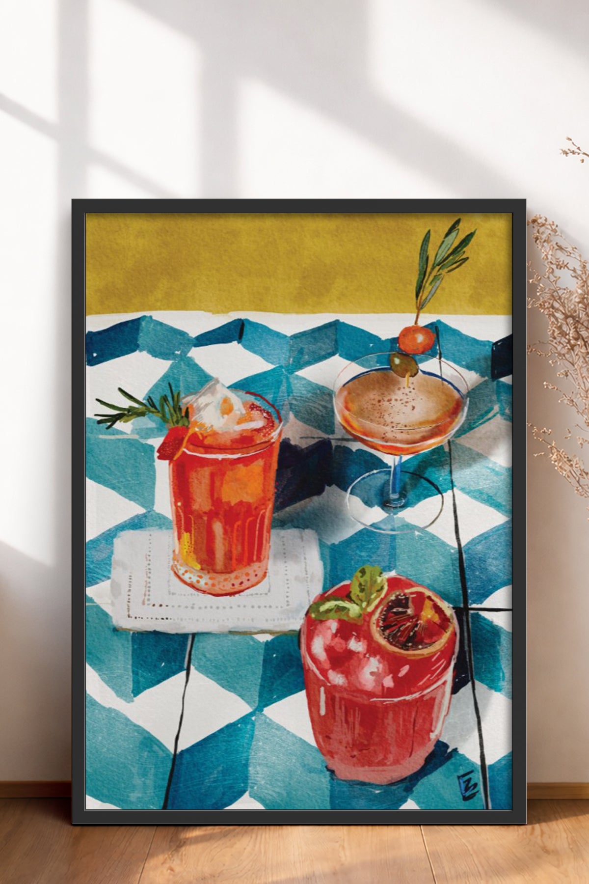 HOMEPACK Ahşap Çerçeveli Tablo Çerçeveli Poster Sanatsal Modern Duvar Dekoru BEK-8265