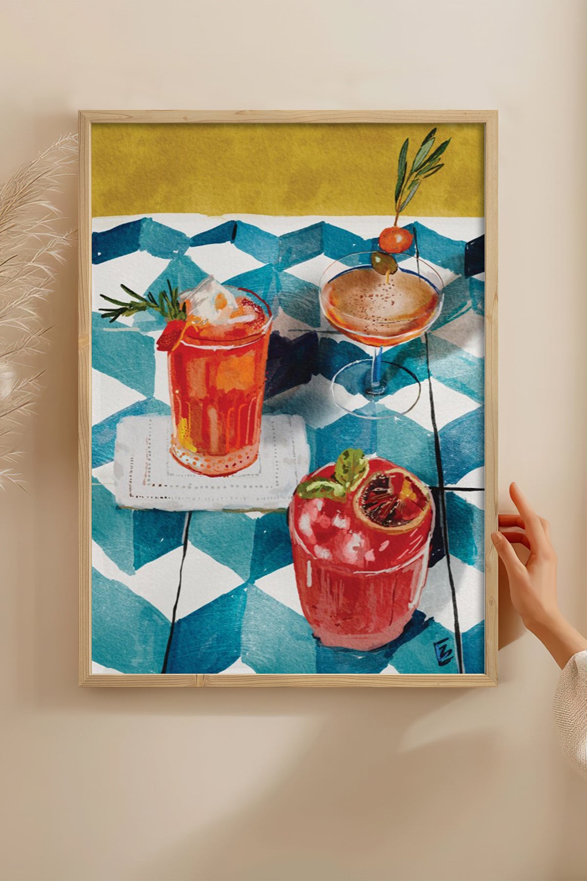 HOMEPACK Ahşap Çerçeveli Tablo Çerçeveli Poster Sanatsal Modern Duvar Dekoru BEK-8265
