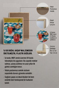 HOMEPACK Ahşap Çerçeveli Tablo Çerçeveli Poster Sanatsal Modern Duvar Dekoru BEK-8265