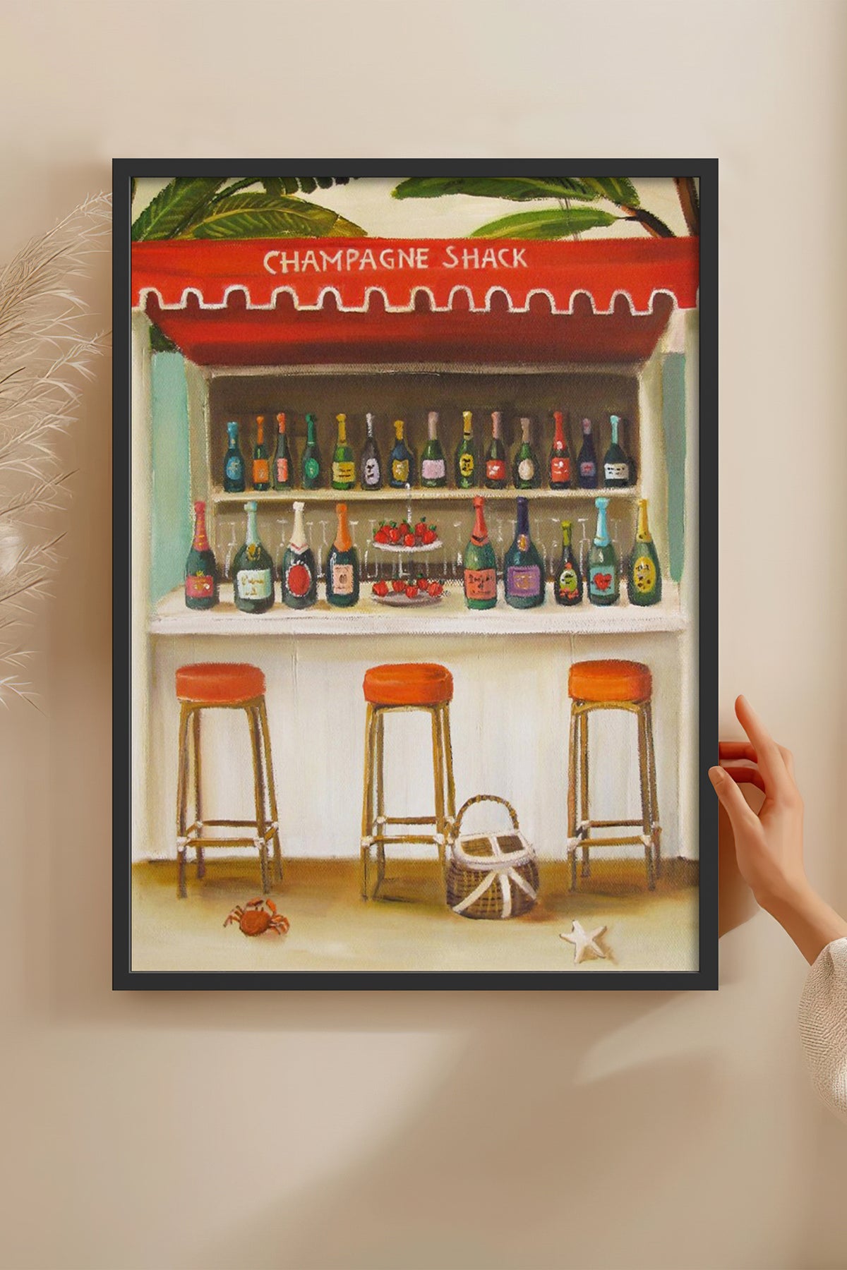 HOMEPACK Ahşap Çerçeveli Tablo Çerçeveli Poster Sanatsal Modern Duvar Dekoru BEK-8266
