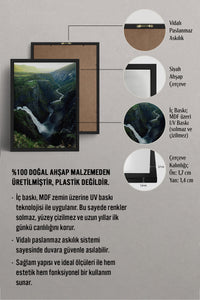 HOMEPACK Ahşap Çerçeveli Tablo Çerçeveli Poster Sanatsal Modern Duvar Dekoru BEK-8267
