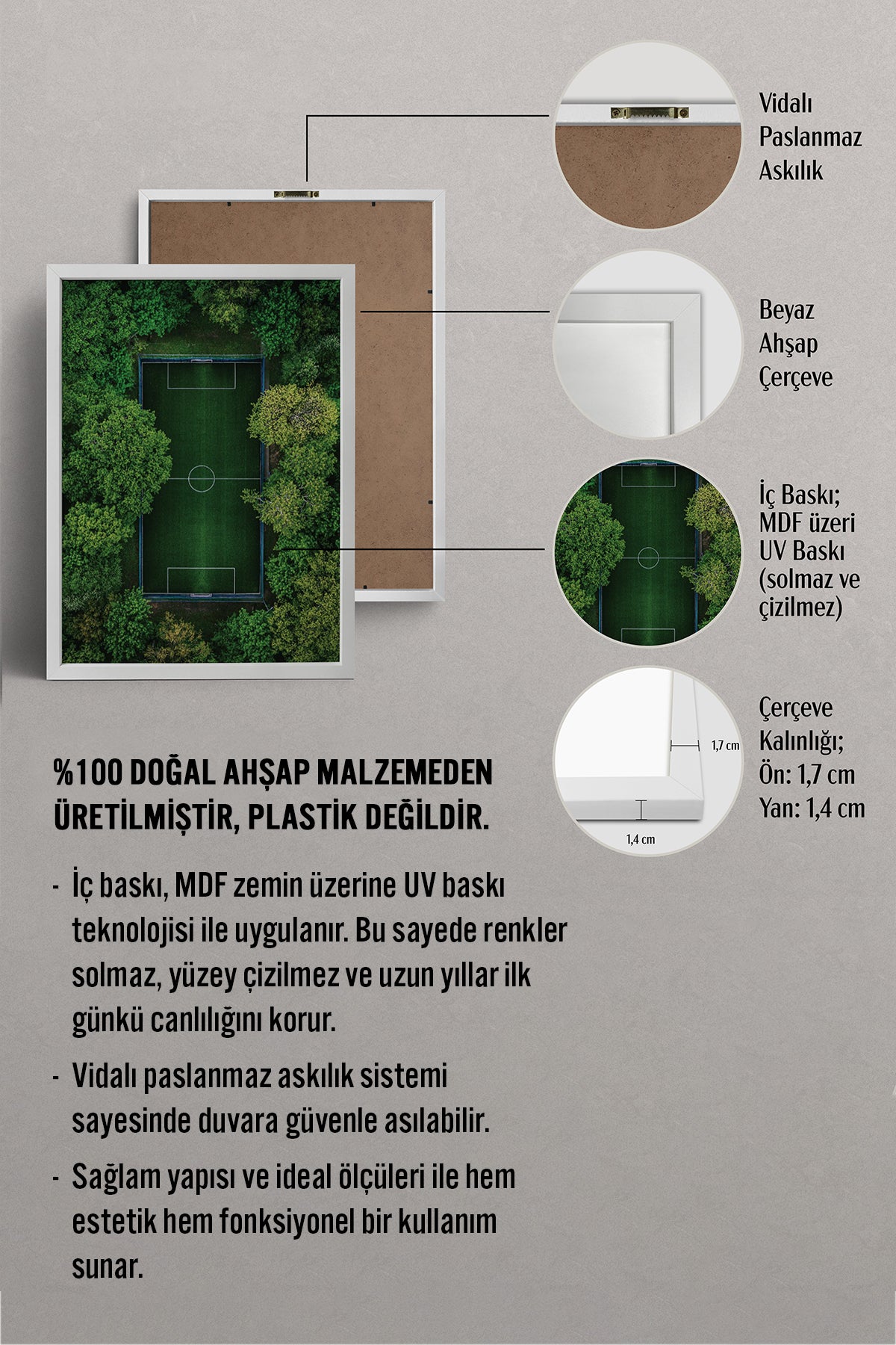HOMEPACK Ahşap Çerçeveli Tablo Çerçeveli Poster Sanatsal Modern Duvar Dekoru BEK-8268