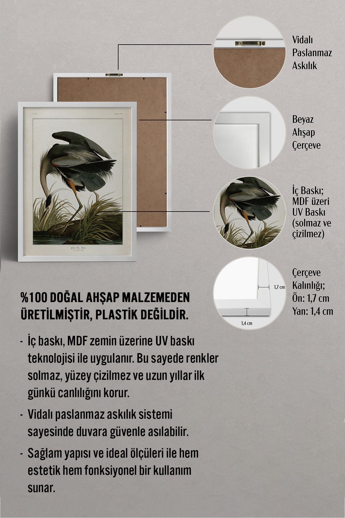 HOMEPACK Ahşap Çerçeveli Tablo Çerçeveli Poster Sanatsal Modern Duvar Dekoru BEK-8269