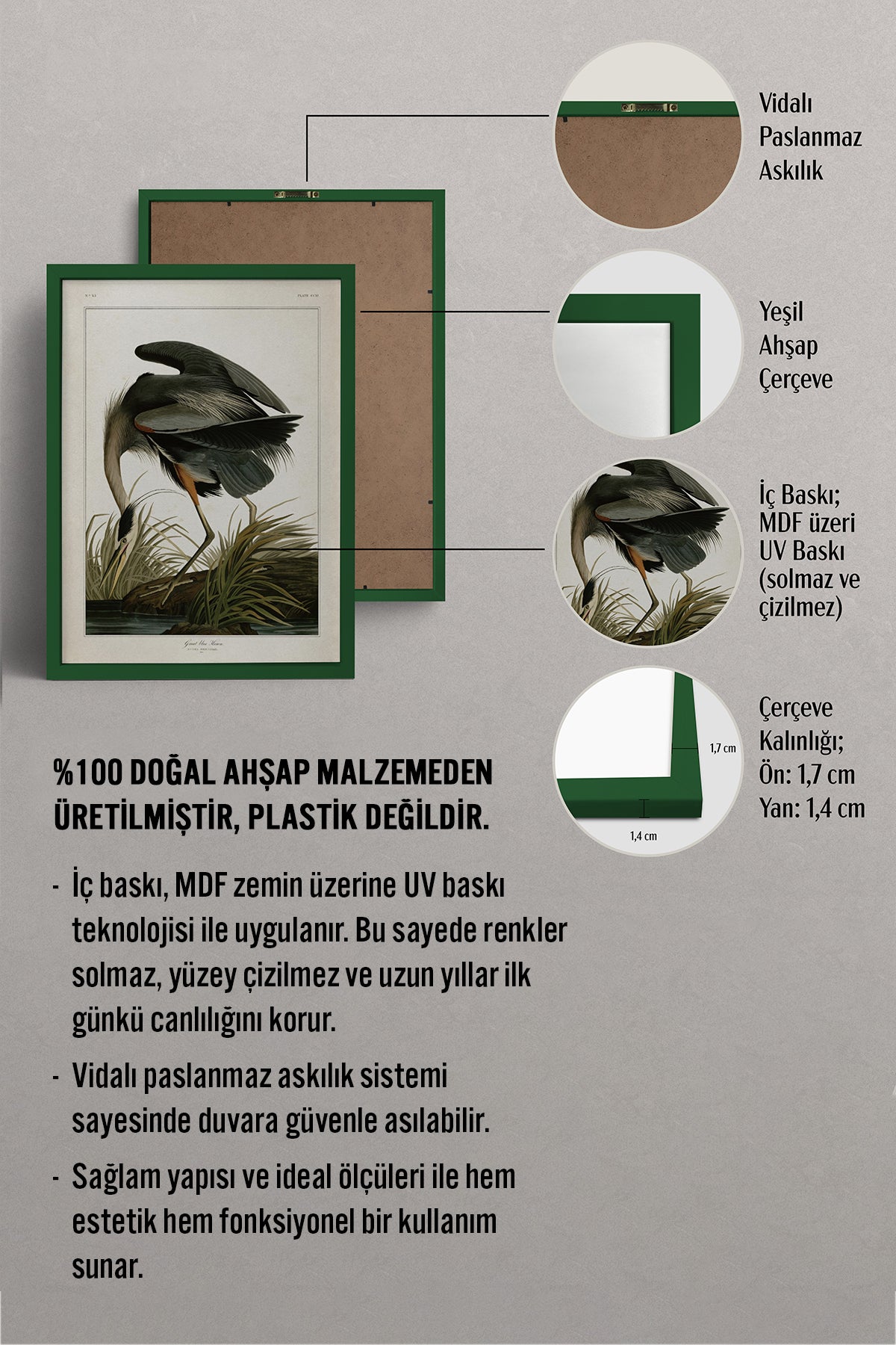 HOMEPACK Ahşap Çerçeveli Tablo Çerçeveli Poster Sanatsal Modern Duvar Dekoru BEK-8269