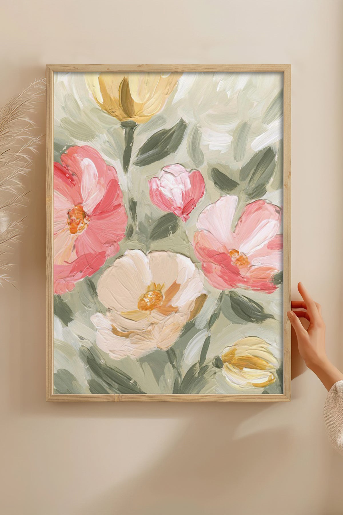 HOMEPACK Ahşap Çerçeveli Tablo Çerçeveli Poster Sanatsal Modern Duvar Dekoru BEK-8273