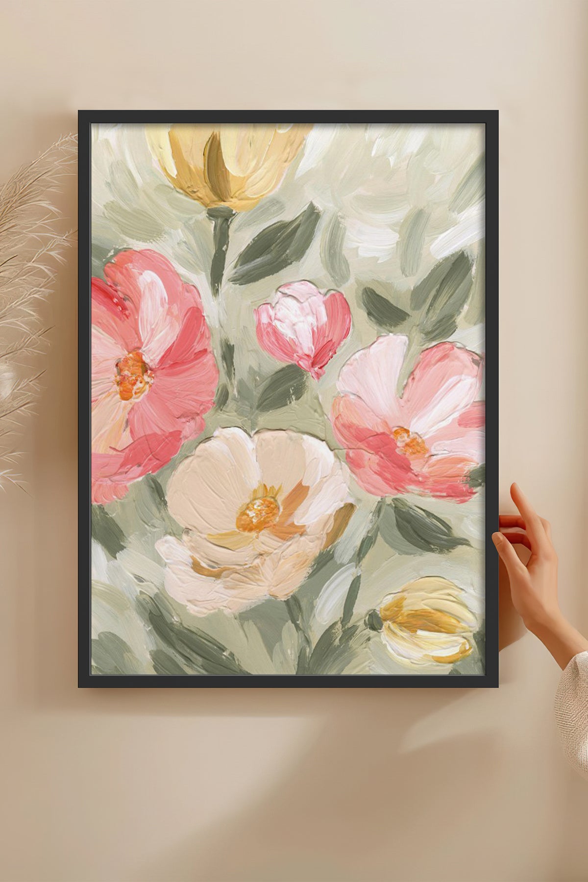 HOMEPACK Ahşap Çerçeveli Tablo Çerçeveli Poster Sanatsal Modern Duvar Dekoru BEK-8273