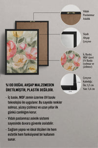 HOMEPACK Ahşap Çerçeveli Tablo Çerçeveli Poster Sanatsal Modern Duvar Dekoru BEK-8273