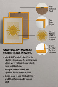 HOMEPACK Ahşap Çerçeveli Tablo Çerçeveli Poster Sanatsal Modern Duvar Dekoru BEK-8274