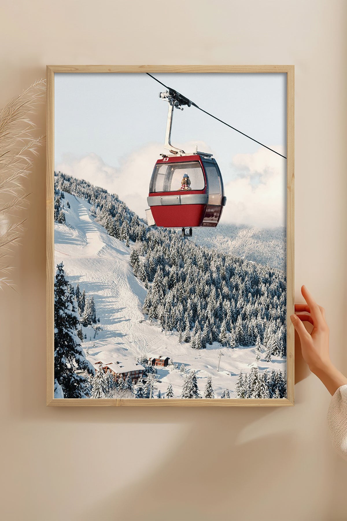 HOMEPACK Ahşap Çerçeveli Tablo Çerçeveli Poster Sanatsal Modern Duvar Dekoru BEK-8275