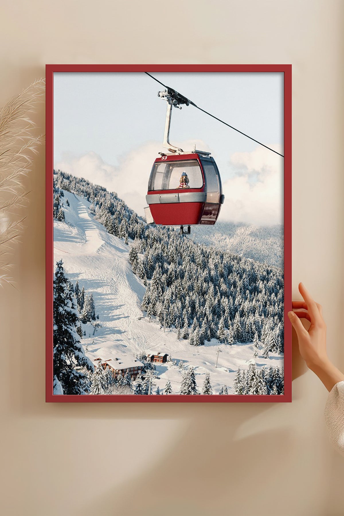 HOMEPACK Ahşap Çerçeveli Tablo Çerçeveli Poster Sanatsal Modern Duvar Dekoru BEK-8275
