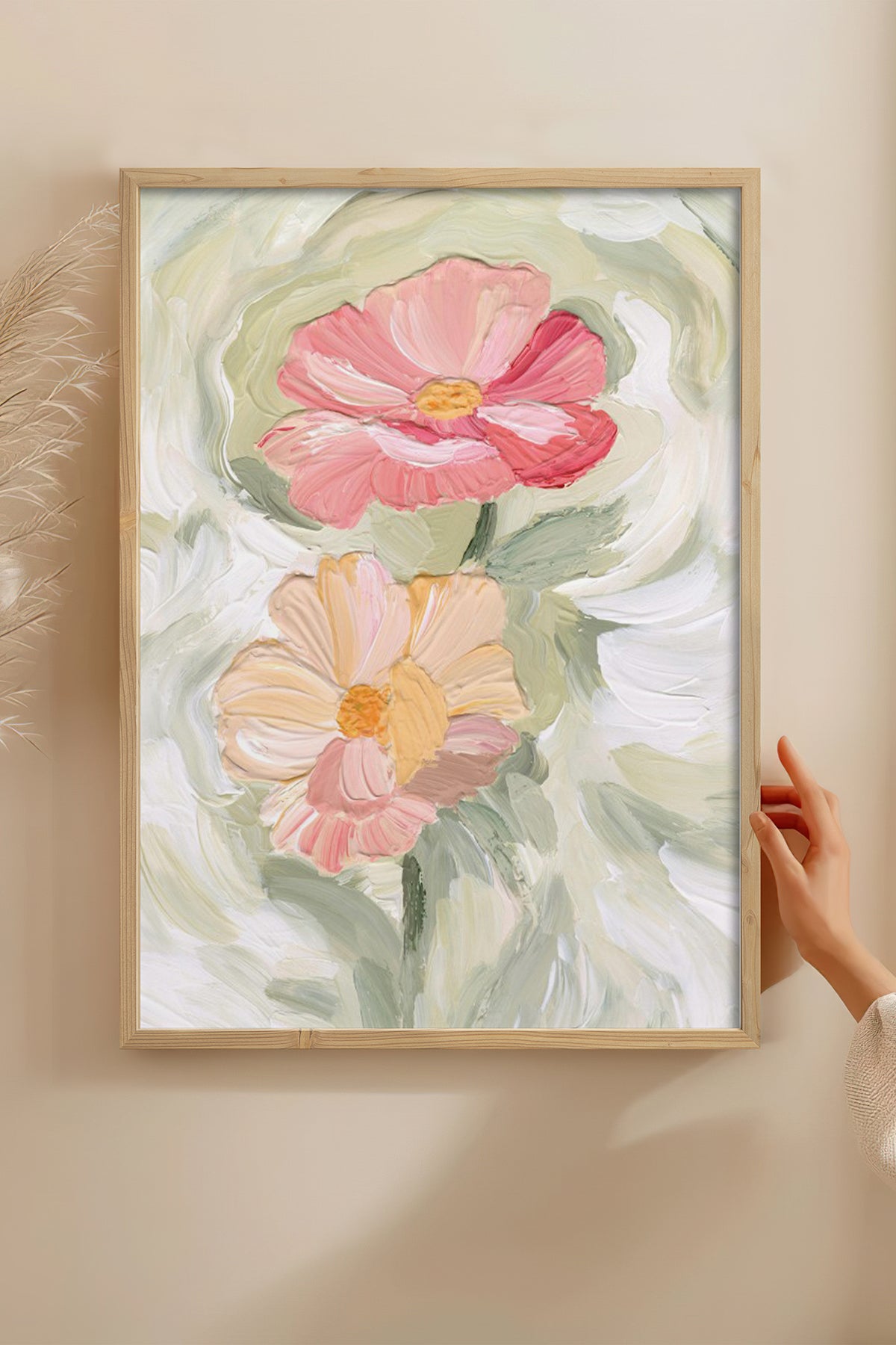 HOMEPACK Ahşap Çerçeveli Tablo Çerçeveli Poster Sanatsal Modern Duvar Dekoru BEK-8278