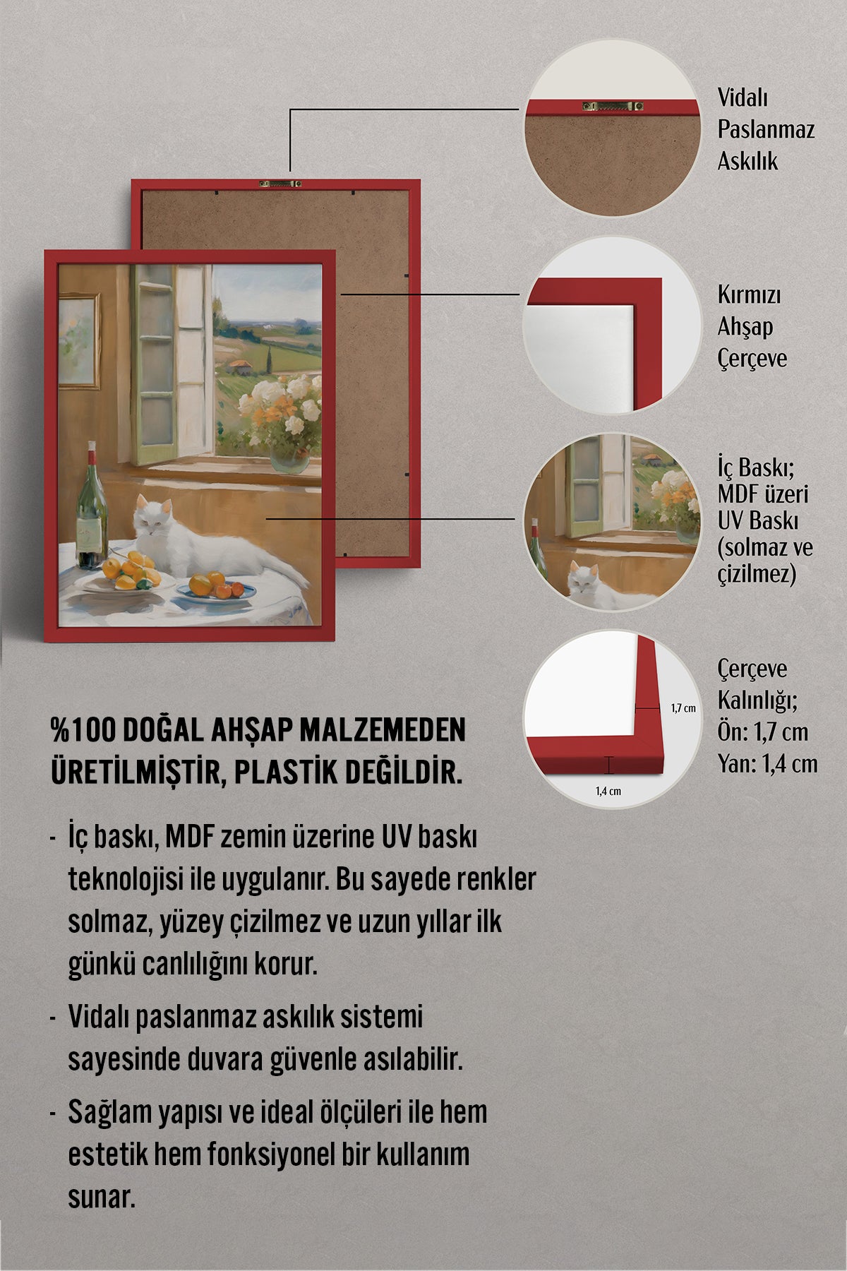 HOMEPACK Ahşap Çerçeveli Tablo Çerçeveli Poster Sanatsal Modern Duvar Dekoru BEK-8279
