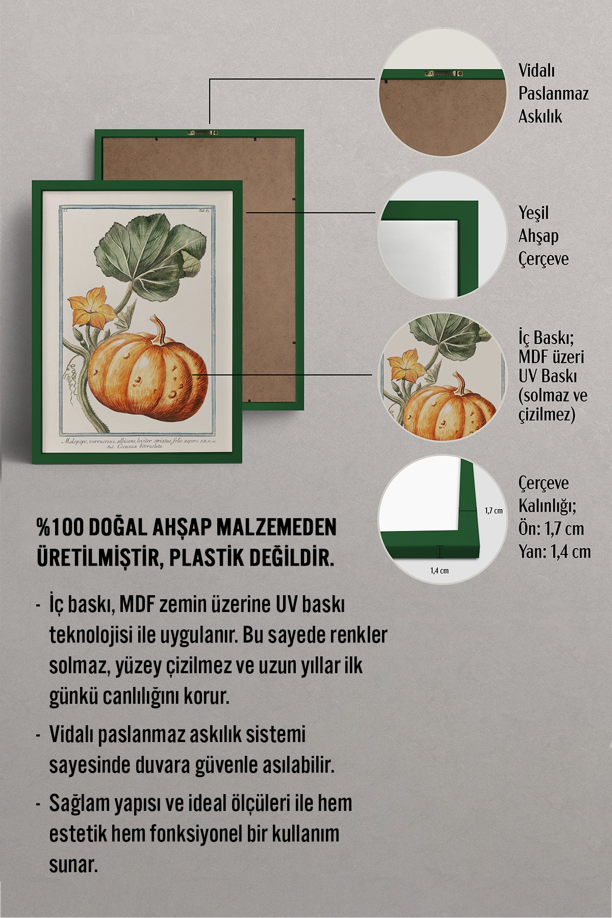 HOMEPACK Ahşap Çerçeveli Tablo Çerçeveli Poster Sanatsal Modern Duvar Dekoru BEK-8282