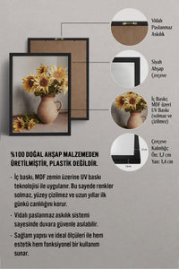 HOMEPACK Ahşap Çerçeveli Tablo Çerçeveli Poster Sanatsal Modern Duvar Dekoru BEK-8292