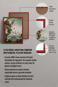 HOMEPACK Ahşap Çerçeveli Tablo Çerçeveli Poster Sanatsal Modern Duvar Dekoru BEK-8293