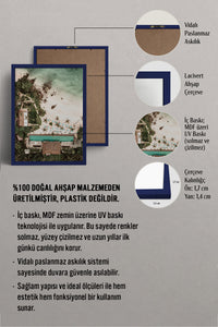HOMEPACK Ahşap Çerçeveli Tablo Çerçeveli Poster Sanatsal Modern Duvar Dekoru BEK-8293