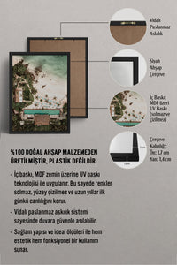 HOMEPACK Ahşap Çerçeveli Tablo Çerçeveli Poster Sanatsal Modern Duvar Dekoru BEK-8293