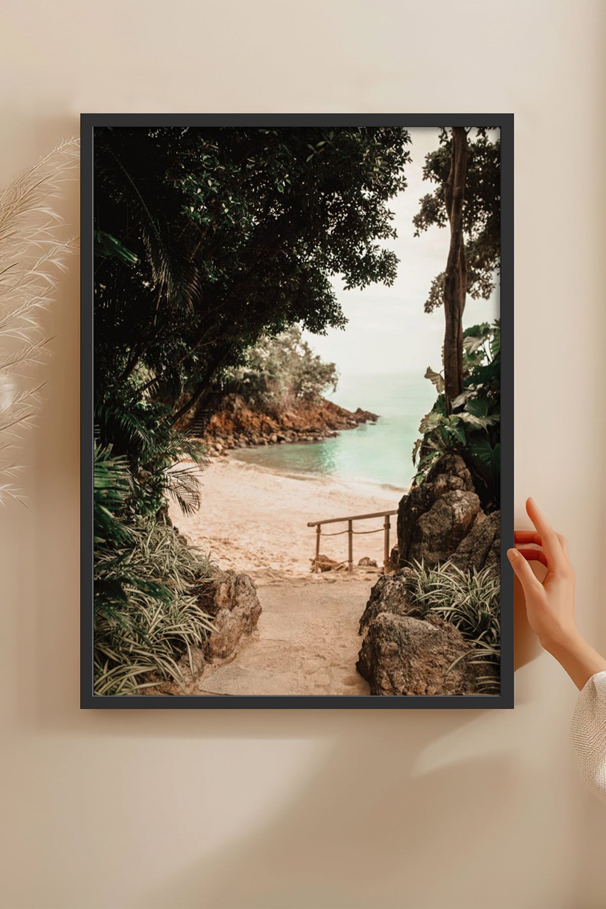 HOMEPACK Ahşap Çerçeveli Tablo Çerçeveli Poster Sanatsal Modern Duvar Dekoru BEK-8294