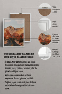 HOMEPACK Ahşap Çerçeveli Tablo Çerçeveli Poster Sanatsal Modern Duvar Dekoru BEK-8295