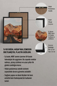 HOMEPACK Ahşap Çerçeveli Tablo Çerçeveli Poster Sanatsal Modern Duvar Dekoru BEK-8295