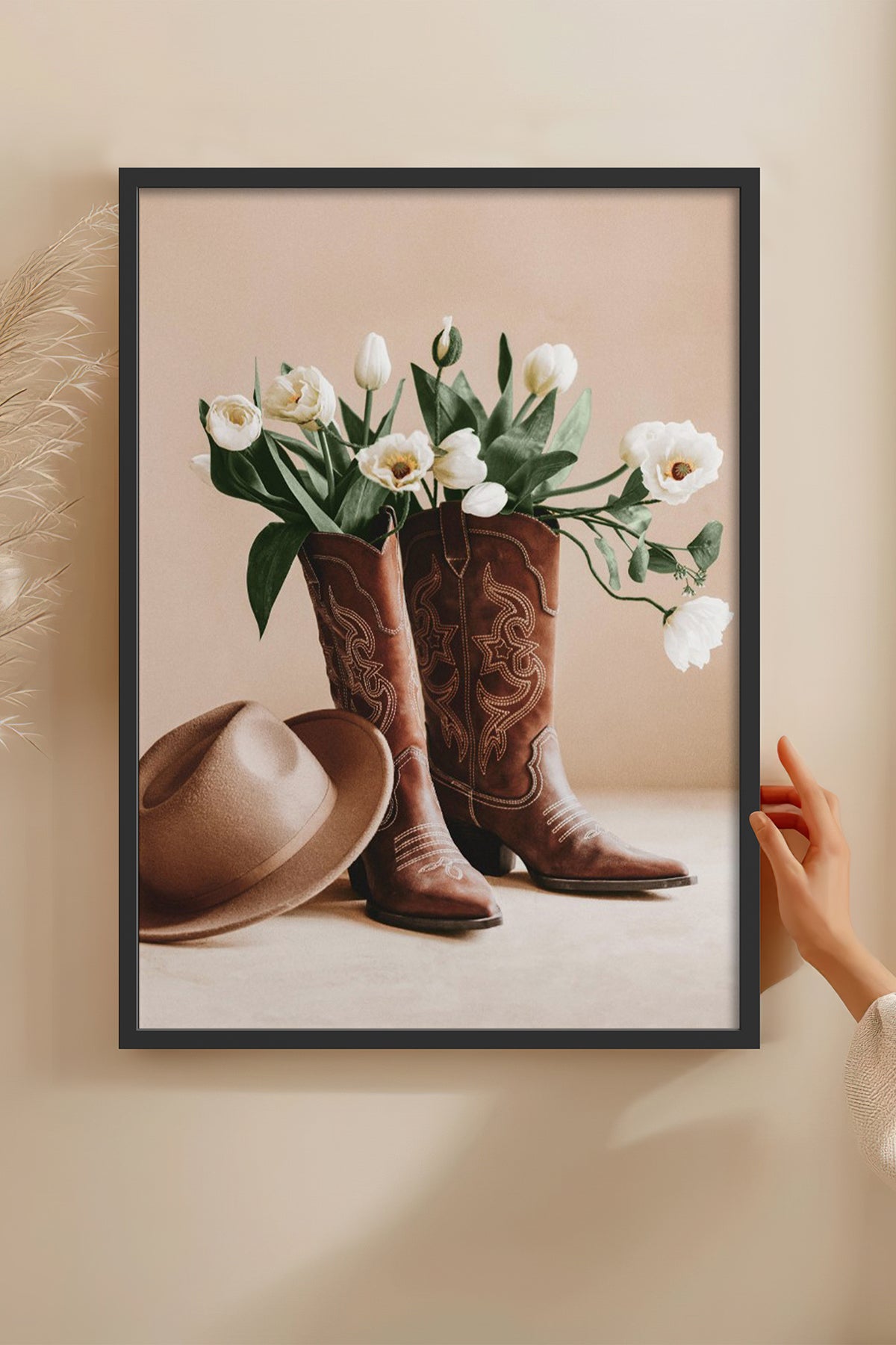 HOMEPACK Ahşap Çerçeveli Tablo Çerçeveli Poster Sanatsal Modern Duvar Dekoru BEK-8299