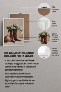 HOMEPACK Ahşap Çerçeveli Tablo Çerçeveli Poster Sanatsal Modern Duvar Dekoru BEK-8299