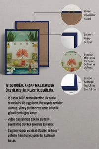 HOMEPACK Ahşap Çerçeveli Tablo Çerçeveli Poster Sanatsal Modern Duvar Dekoru BEK-8302