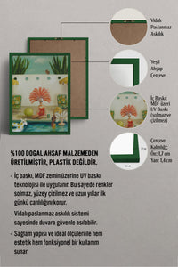 HOMEPACK Ahşap Çerçeveli Tablo Çerçeveli Poster Sanatsal Modern Duvar Dekoru BEK-8302