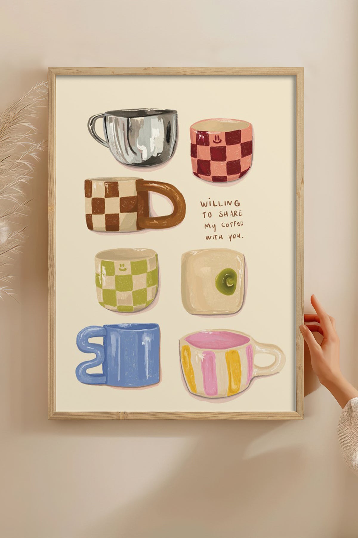 HOMEPACK Ahşap Çerçeveli Tablo Çerçeveli Poster Sanatsal Modern Duvar Dekoru BEK-8304