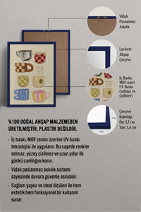 HOMEPACK Ahşap Çerçeveli Tablo Çerçeveli Poster Sanatsal Modern Duvar Dekoru BEK-8304