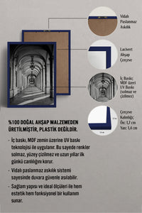 HOMEPACK Ahşap Çerçeveli Tablo Çerçeveli Poster Sanatsal Modern Duvar Dekoru BEK-8305