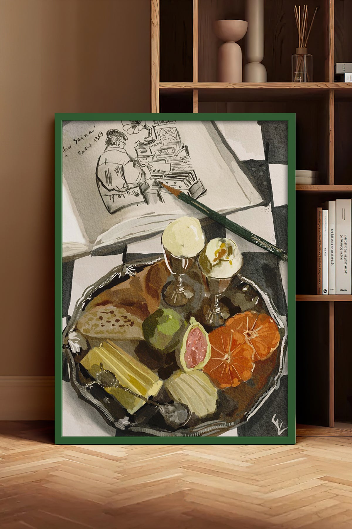HOMEPACK Ahşap Çerçeveli Tablo Çerçeveli Poster Sanatsal Modern Duvar Dekoru BEK-8306