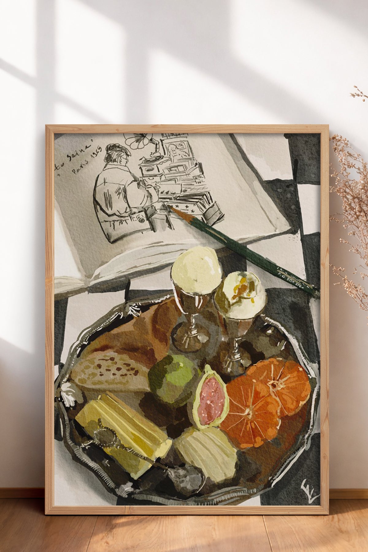 HOMEPACK Ahşap Çerçeveli Tablo Çerçeveli Poster Sanatsal Modern Duvar Dekoru BEK-8306