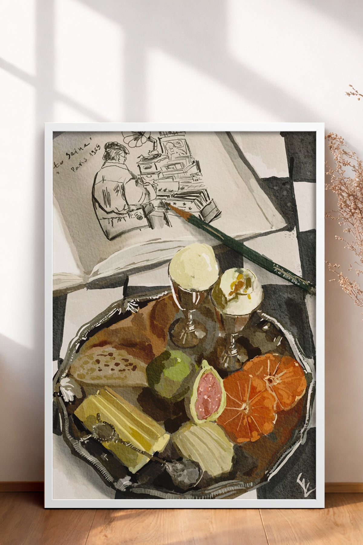 HOMEPACK Ahşap Çerçeveli Tablo Çerçeveli Poster Sanatsal Modern Duvar Dekoru BEK-8306