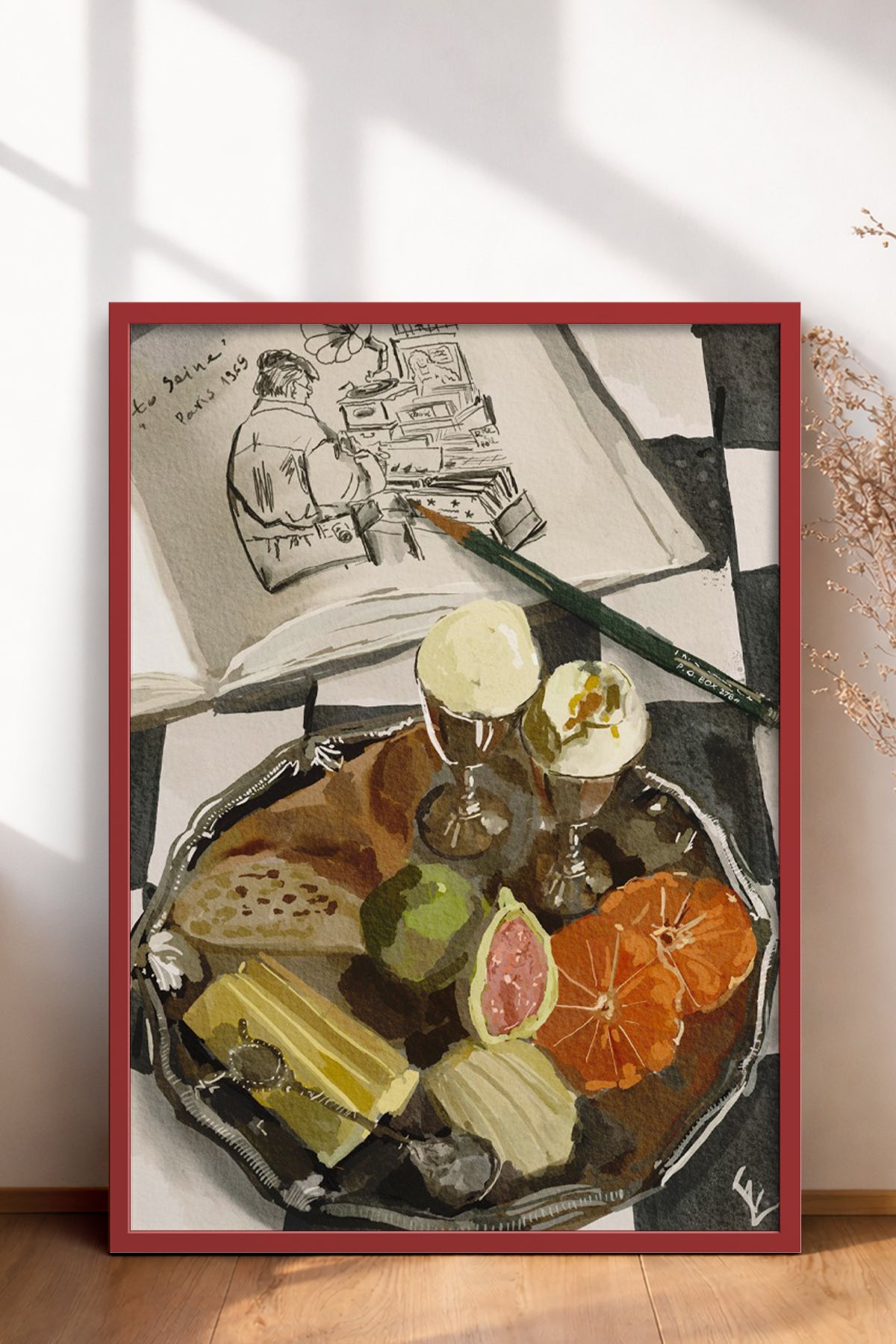 HOMEPACK Ahşap Çerçeveli Tablo Çerçeveli Poster Sanatsal Modern Duvar Dekoru BEK-8306