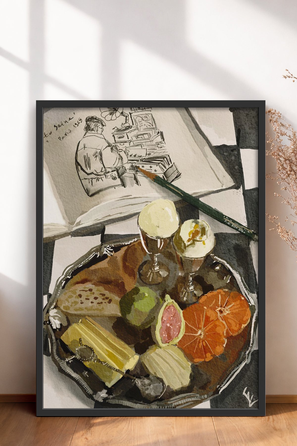 HOMEPACK Ahşap Çerçeveli Tablo Çerçeveli Poster Sanatsal Modern Duvar Dekoru BEK-8306