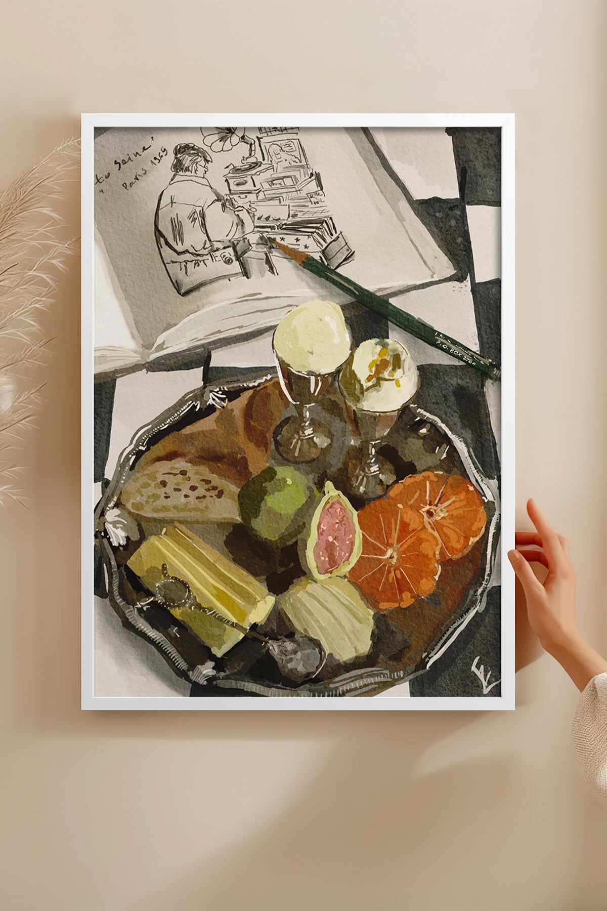 HOMEPACK Ahşap Çerçeveli Tablo Çerçeveli Poster Sanatsal Modern Duvar Dekoru BEK-8306