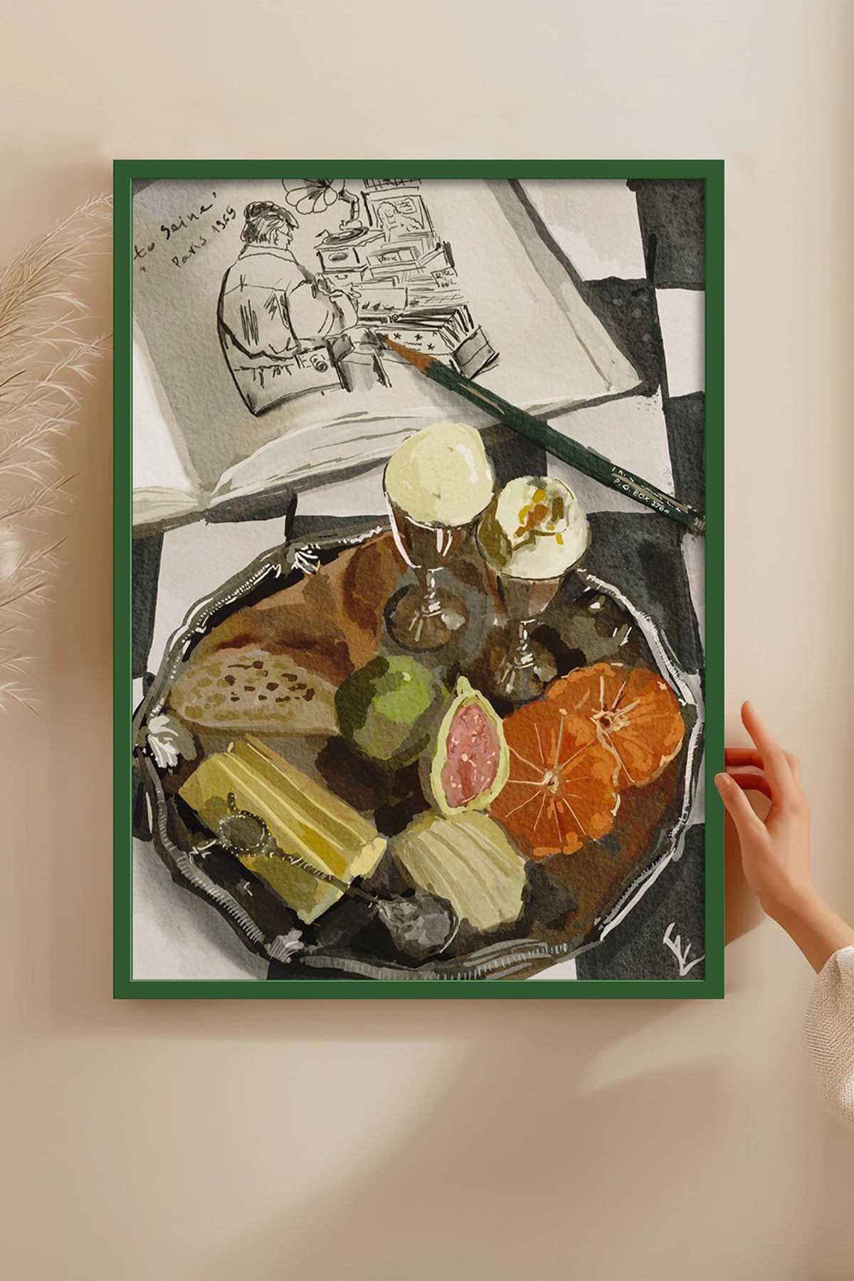 HOMEPACK Ahşap Çerçeveli Tablo Çerçeveli Poster Sanatsal Modern Duvar Dekoru BEK-8306